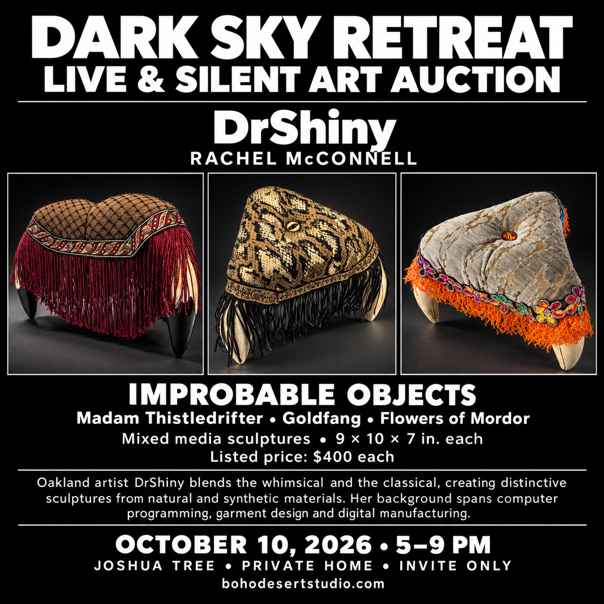 (3) Improbable Objects 9X10X7 each by DR Shiny Rachel McConnell Start 400