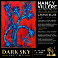 Nancy Villere "Cactus Blues" 36X48 Acrylic on canvas Value 2500 start 500