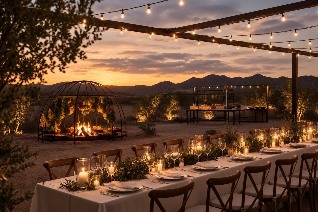 TICKETS: CHEF MIKHA 8 COURSE DINNER ARGENTINIAN STYLE ONLY 20 TICKETS ON A PISTACHIO FARM IN JOSHUA TREE