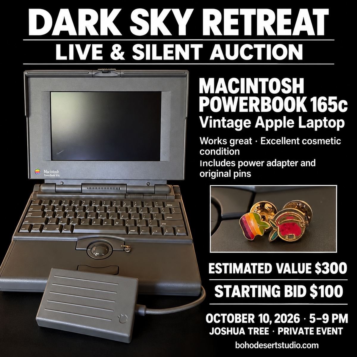 PowerBook 165c, A classic piece of Apple history for vintage technology collectors and Macintosh enthusiasts value 300 start 100.