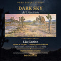 Lia Goritz — "Untitled (Desert Landscape)" · *Featured Artist, Dark Sky Auction*  Size TBD · Oil on Canvas · Value $10,000 · Starting bid $4,000