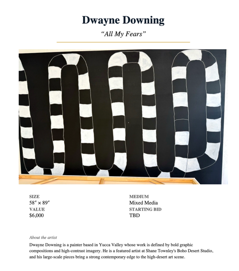 Dwayne Downing — "All My Fears" 58"X89" MIXED MEDIA STARTING AT $1000